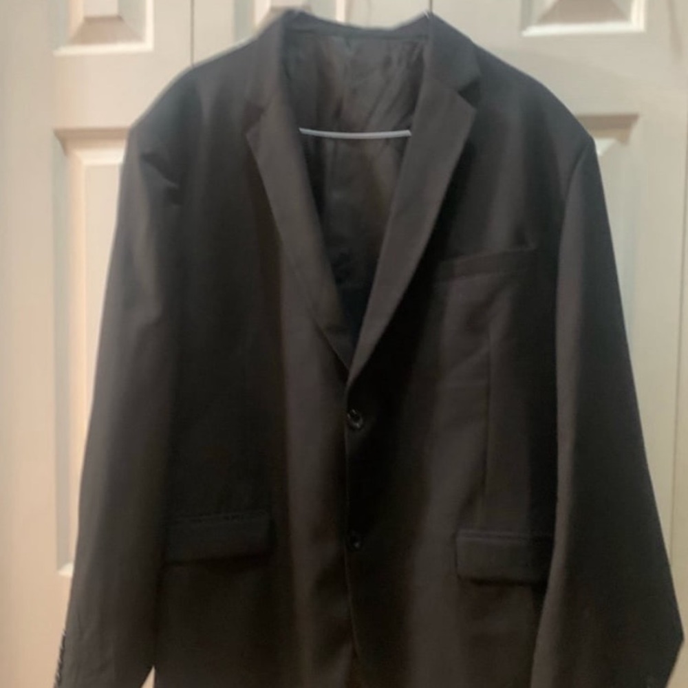 New! Black Suit Jacket and Vest. Size: 4XL